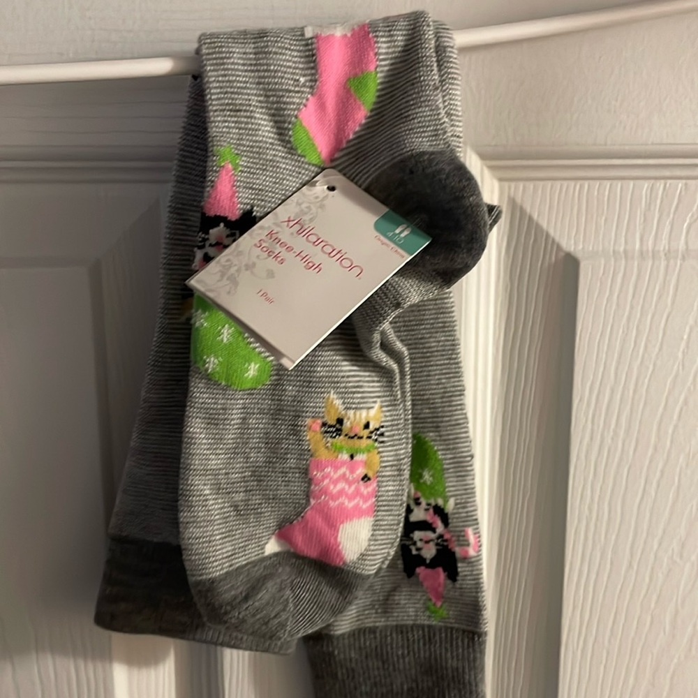 Cat Christmas socks